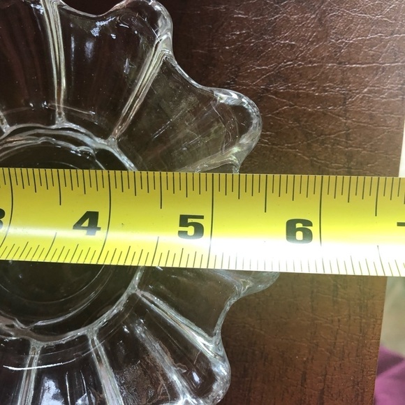 HEISEY? Two / 5 3/4” clear Glass Trinket Dish/Stamped Made In USA/ sold as set - Picture 5 of 5